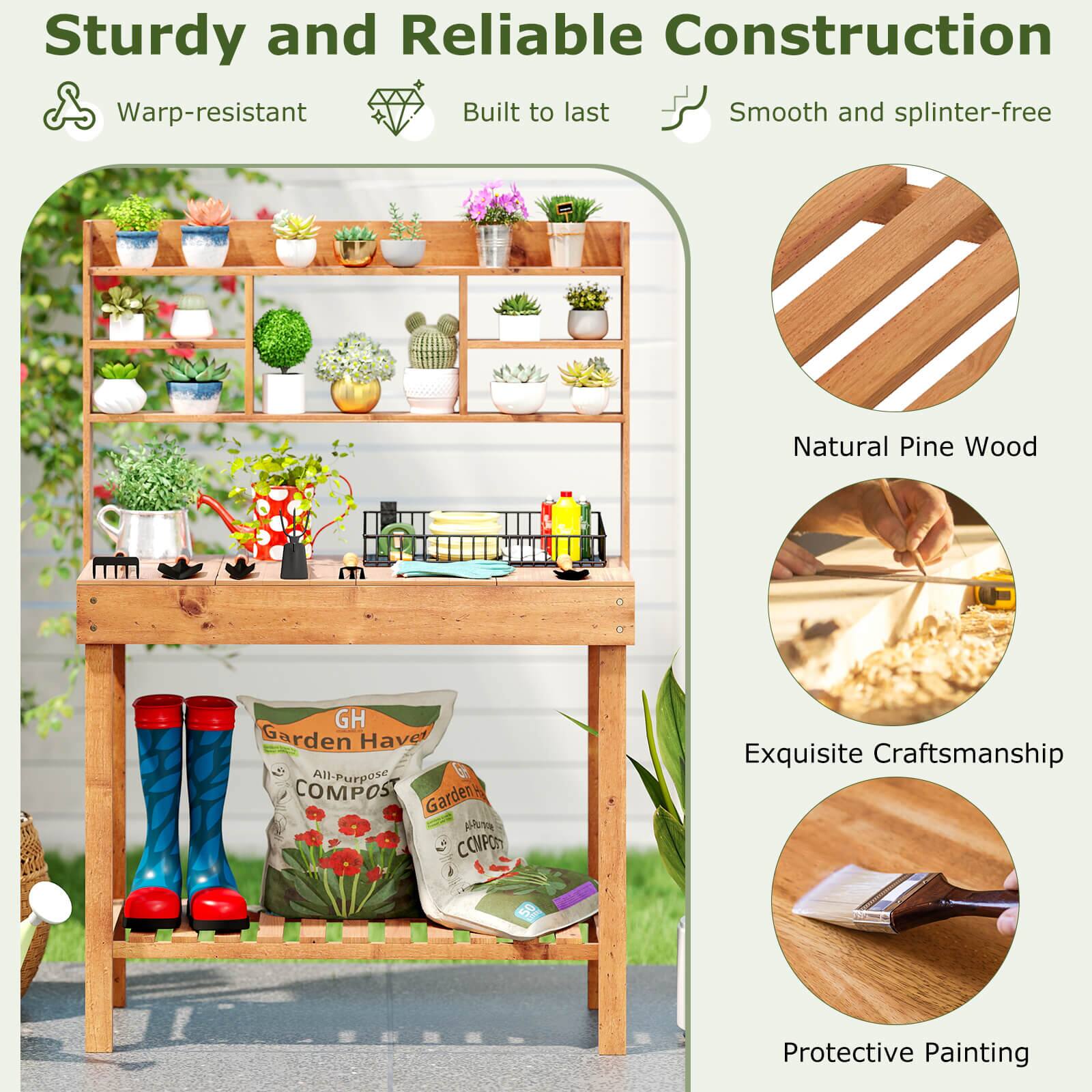 Sturdy and Reliable Construction  
Warp-resistant  
Built to last  
Smooth and splinter-free  

Natural Pine Wood  
Exquisite Craftsmanship  
Protective Painting