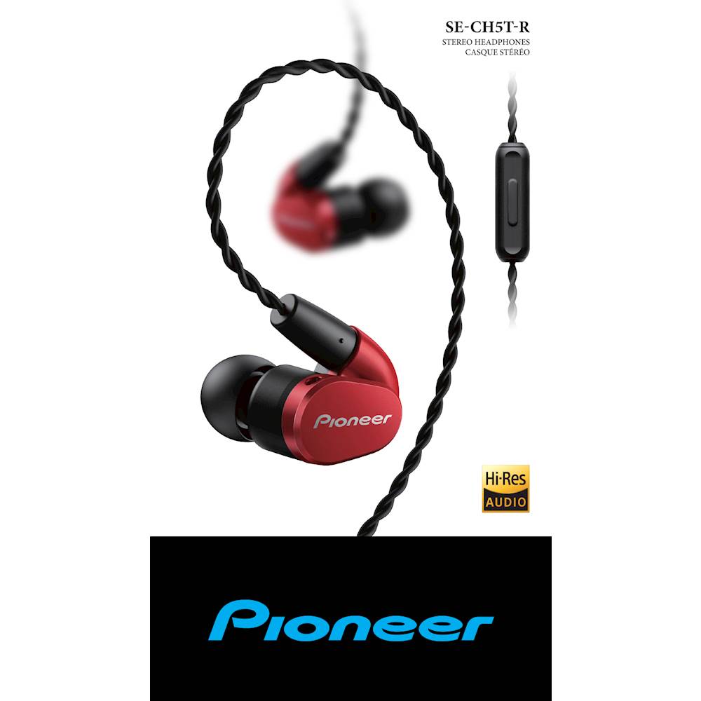 Best Buy Pioneer Se Ch5t Wired In Ear Headphones Red Sech5tr