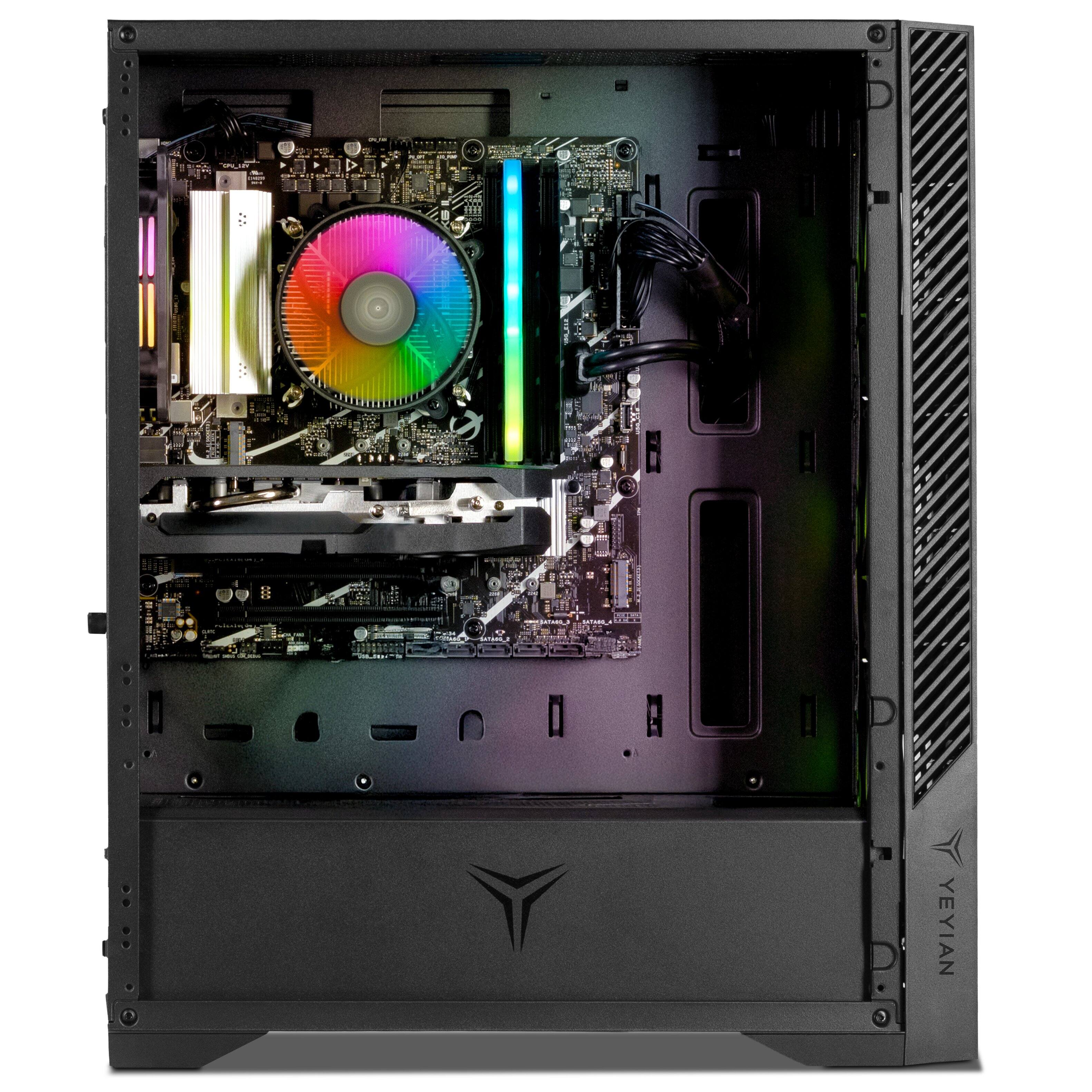 Left. YEYIAN - YEYIAN Gaming PC. Intel Core i5 14400F, NVIDIA RTX 5060 8GB GDDR7, 1TB NVMe, 16GB DDR5, 650W 80+ Gold. YPI-ED44F0B-5601U.