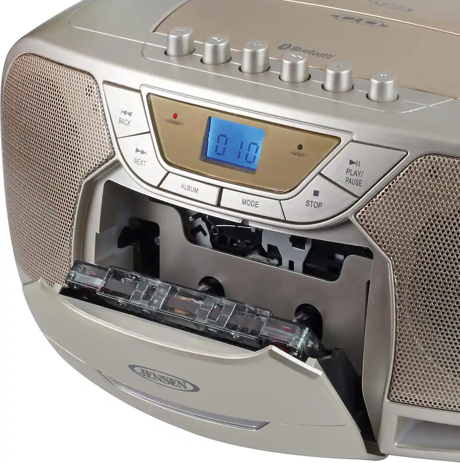 Stereo Disc Jensen Portable Bluetooth Stereo MP3 Compact Disc Cassette Player ...