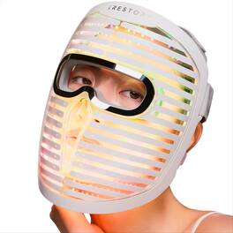 iRestore - Face Mask Pro - 8-Wavelength Red Light Therapy Mask, 800 Diodes - Red, Near-Infrared, Blue, Green & Amber LED - White