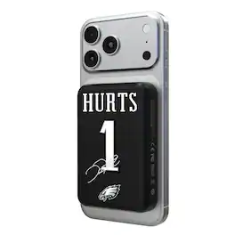 Keyscaper - Jalen Hurts Philadelphia Eagles 5000mAh Wireless Magnetic Power Bank - Black