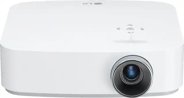 Front. LG - PF50KA 1080p Wireless Smart DLP Portable Projector - White.
