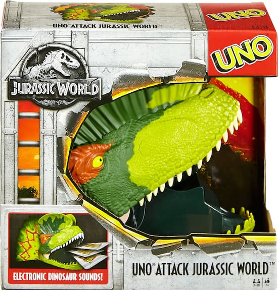 Mattel UNO Attack Jurassic World Card Game Green FPW39 Best Buy
