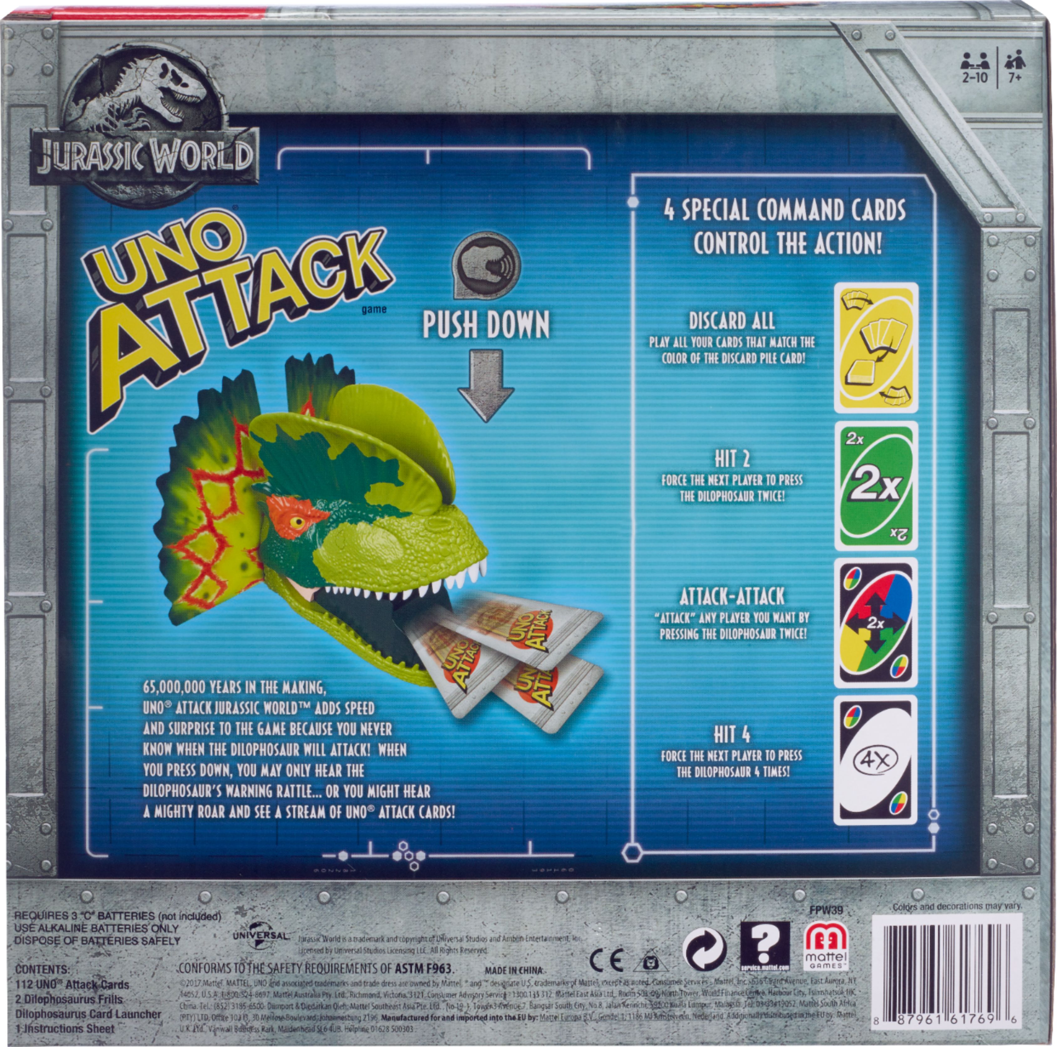 Best Buy: UNO Attack Jurassic World Card Game Green FPW39