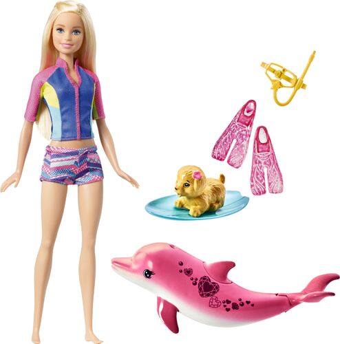 UPC 887961428650 product image for Barbie - Barbie Dolphin Magic Snorkel Fun Friends Doll - Blue / Yellow / Pink | upcitemdb.com