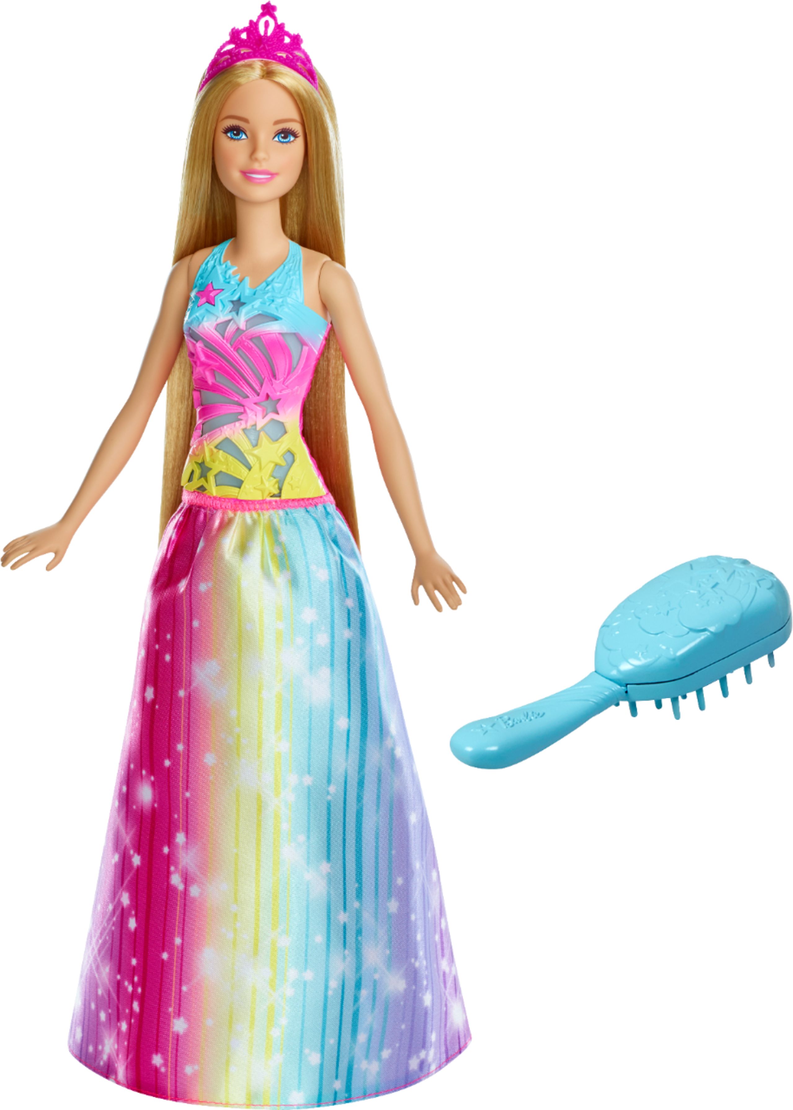 Barbie Dreamtopia Brush 'n Sparkle Princess Doll Blue, Pink 