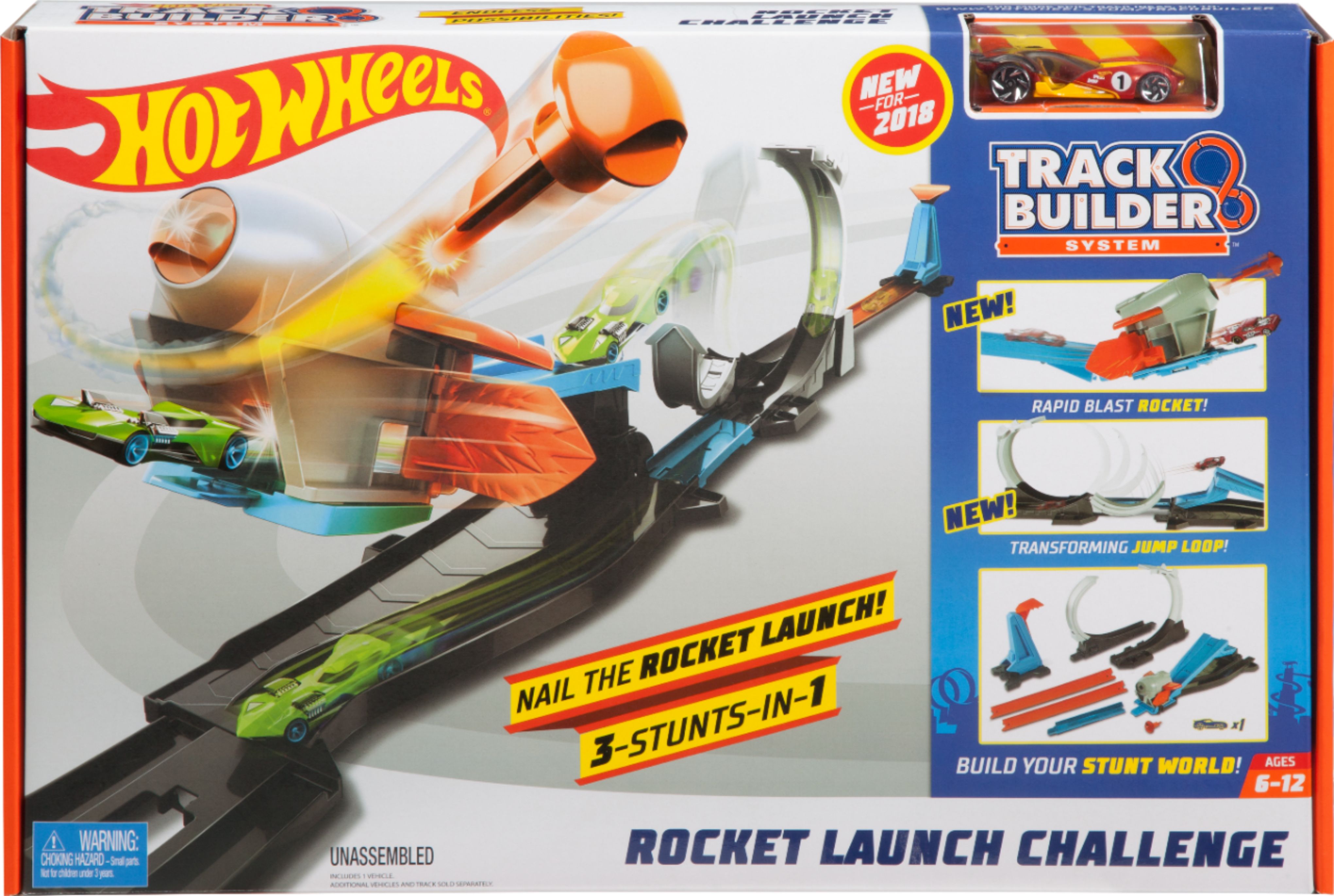 hot wheels track builder rocket launch