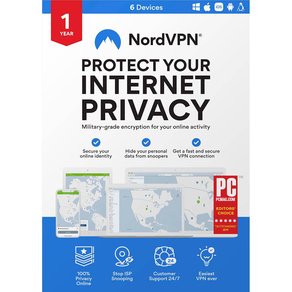 NordVPN (1-Year Subscription) [Digital] - Blue, White