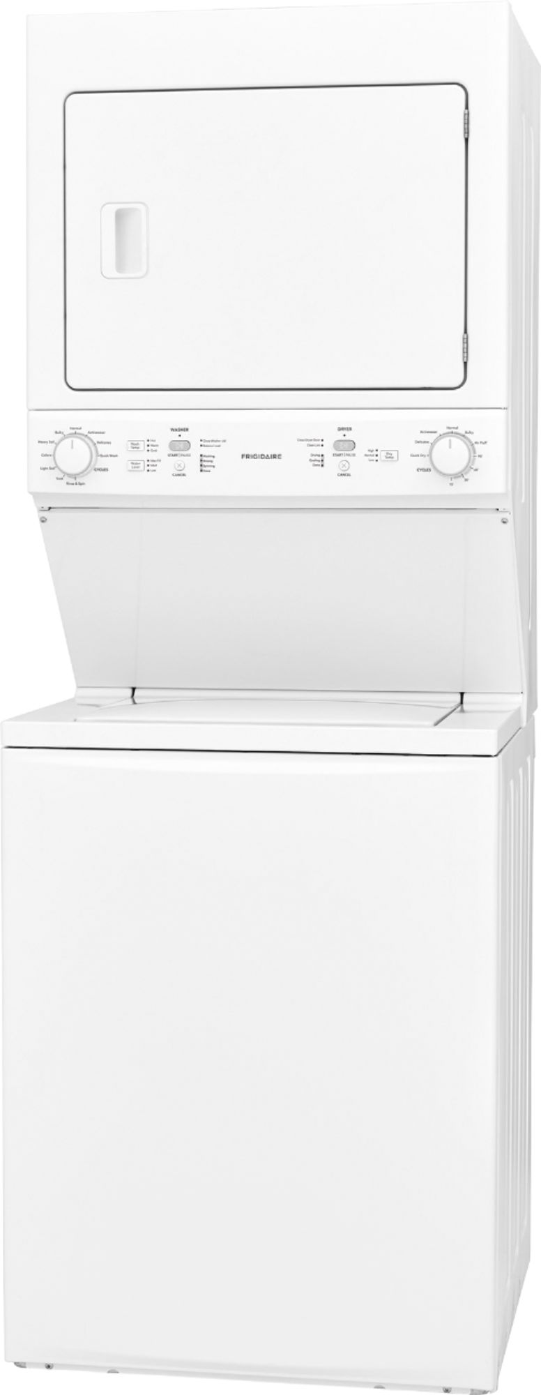 Left View: Frigidaire - 3.9 Cu. Ft. Top Load Washer and 5.5 Cu. Ft. Electric Dryer Laundry Center - White