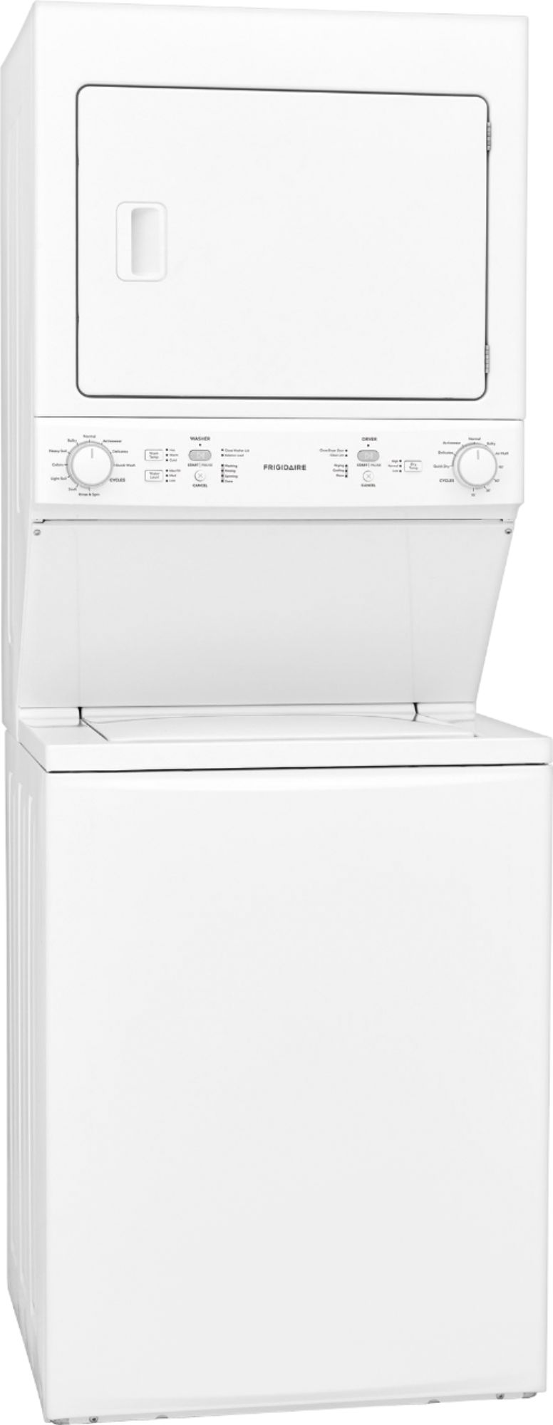 Angle View: Frigidaire - 3.9 Cu. Ft. 10-Cycle Washer and 5.5 Cu. Ft. 4-Cycle Dryer Gas Laundry Center - White