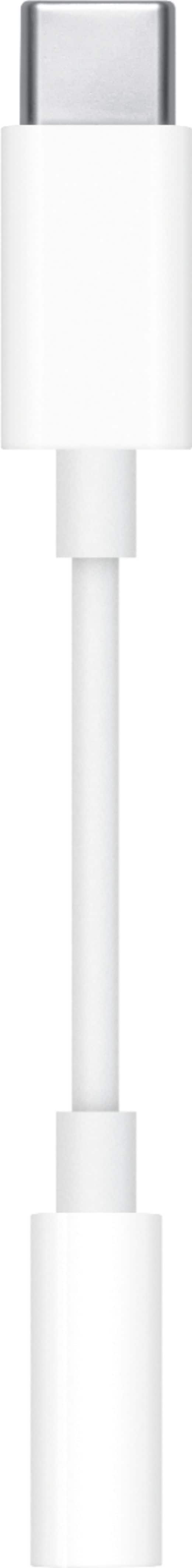 Front. Apple - USB-C to 3.5mm Headphone Jack Adapter - White.