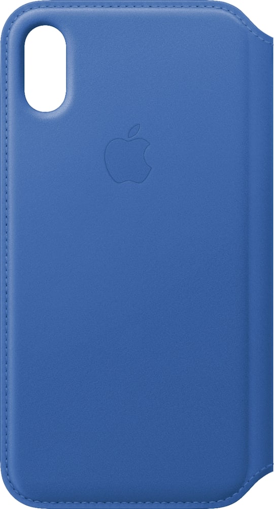 apple - iphone x leather folio - electric blue apple - iphone x leather folio - electric blue