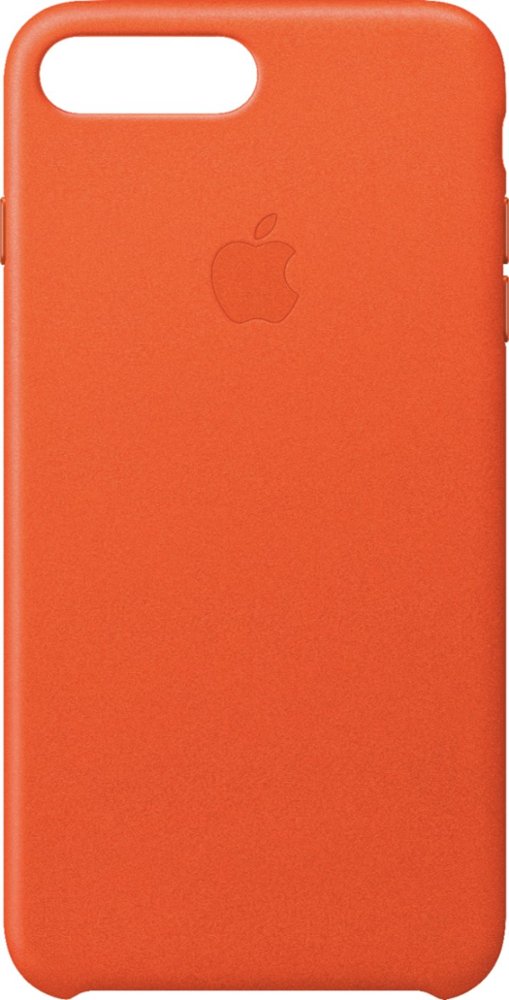 apple - iphone 8 plus/7 plus leather case - bright orange
