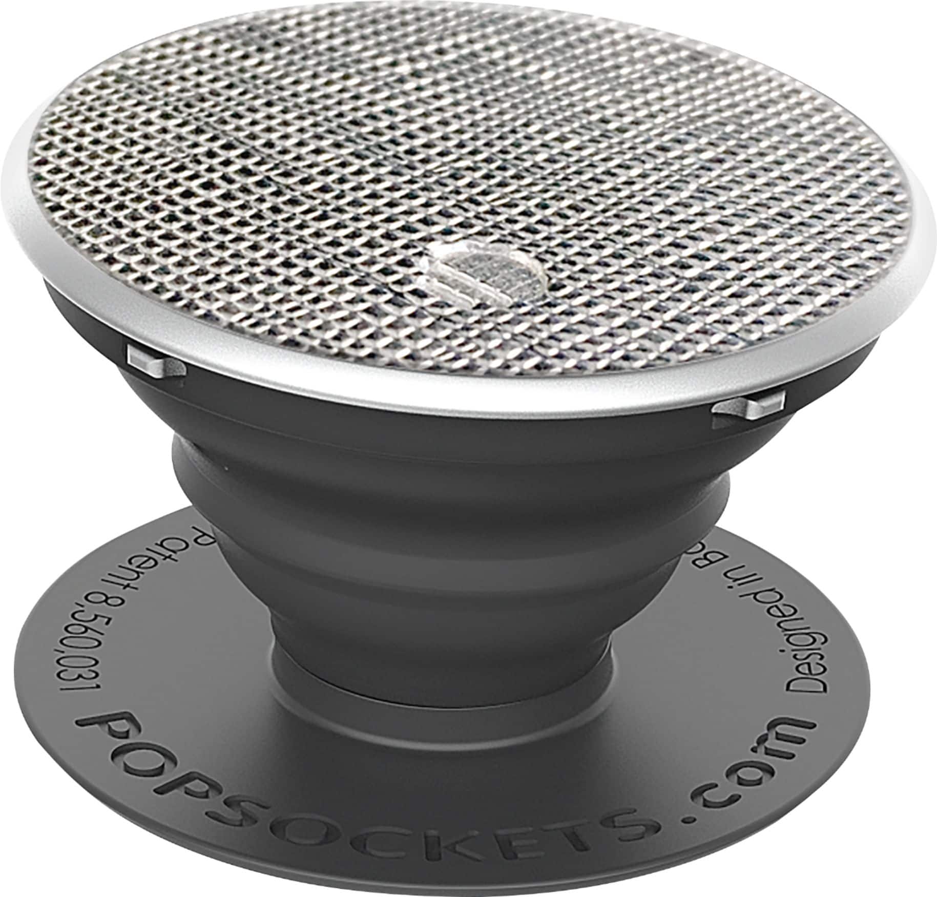 Front. PopSockets - Finger Grip/Kickstand for Mobile Phones - Silver.