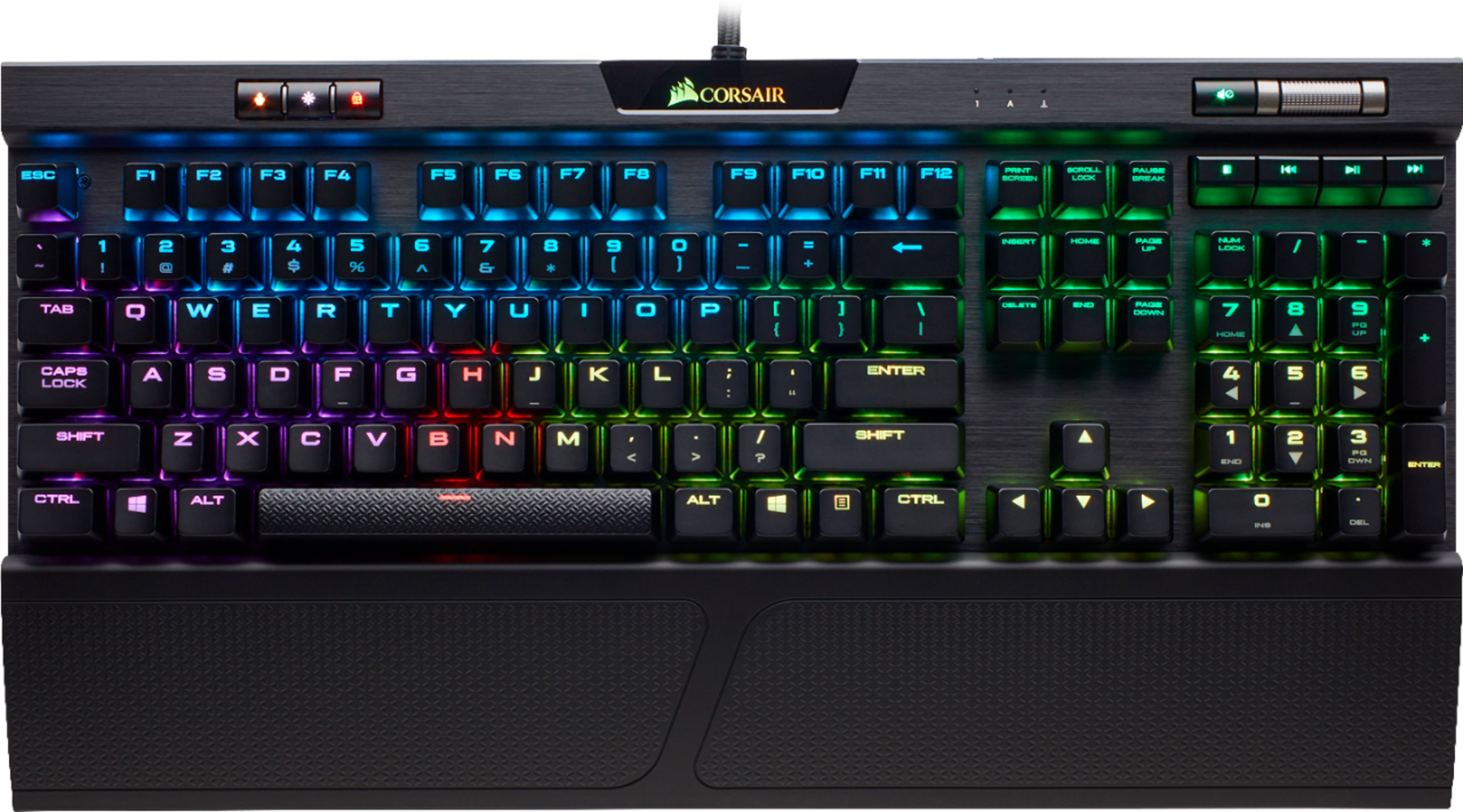 Best Buy: CORSAIR K70 RGB MK. 2 RAPIDFIRE Full-size Wired Mechanical Cherry  MX Speed Linear Switch Gaming Keyboard with USB Pass Through CH-9109014-NA