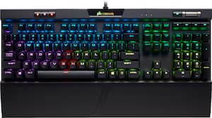 CORSAIR - Gaming K70 RGB MK.2 RAPIDFIRE Mechanical Wired CHERRY MX Speed Switch Keyboard with RGB Back Lighting - Black - Front_Zoom