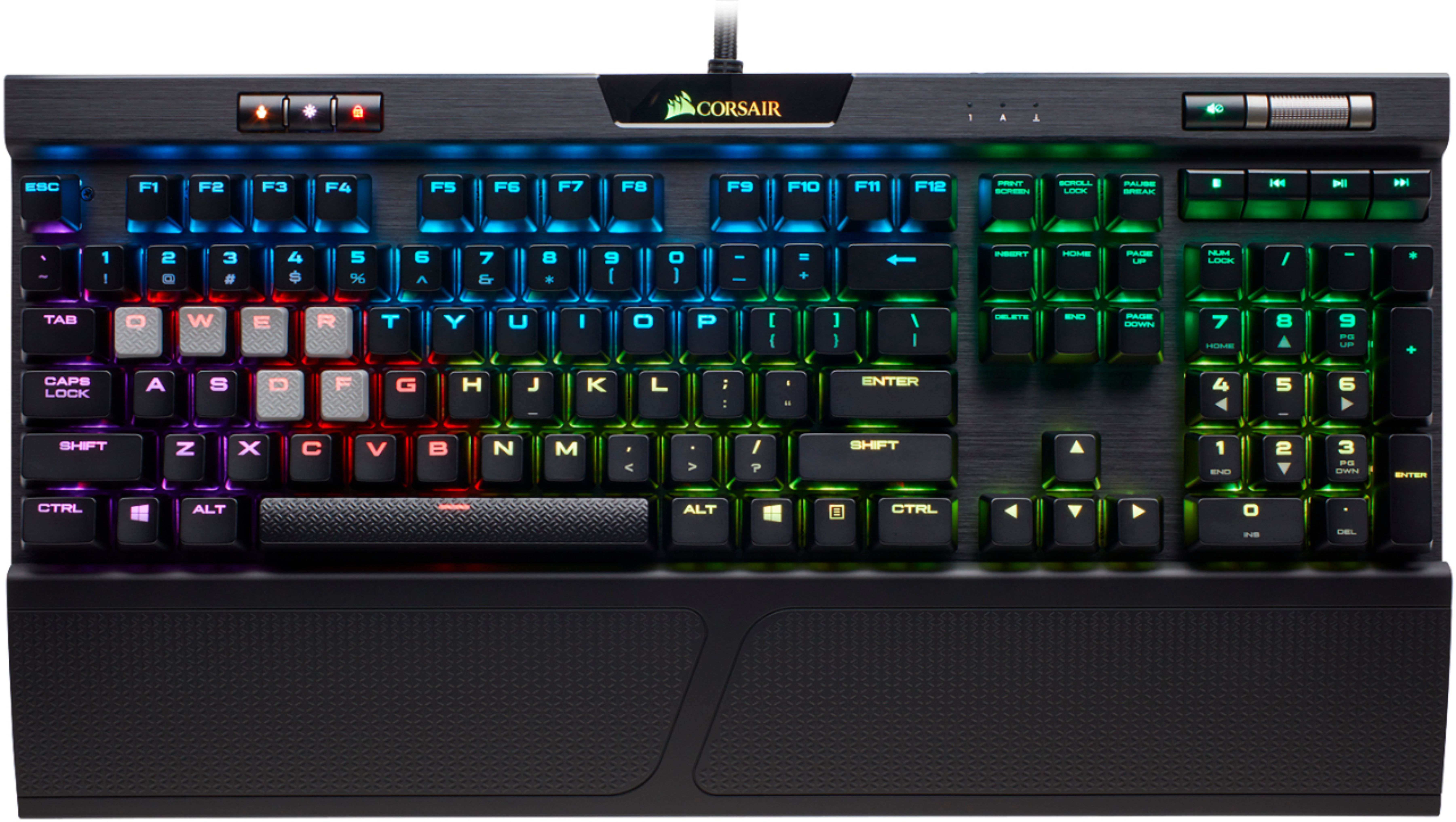 Formålet Fru butik Best Buy: CORSAIR K70 RGB MK. 2 RAPIDFIRE Full-size Wired Mechanical Cherry  MX Speed Linear Switch Gaming Keyboard with USB Pass Through Black  CH-9109014-NA