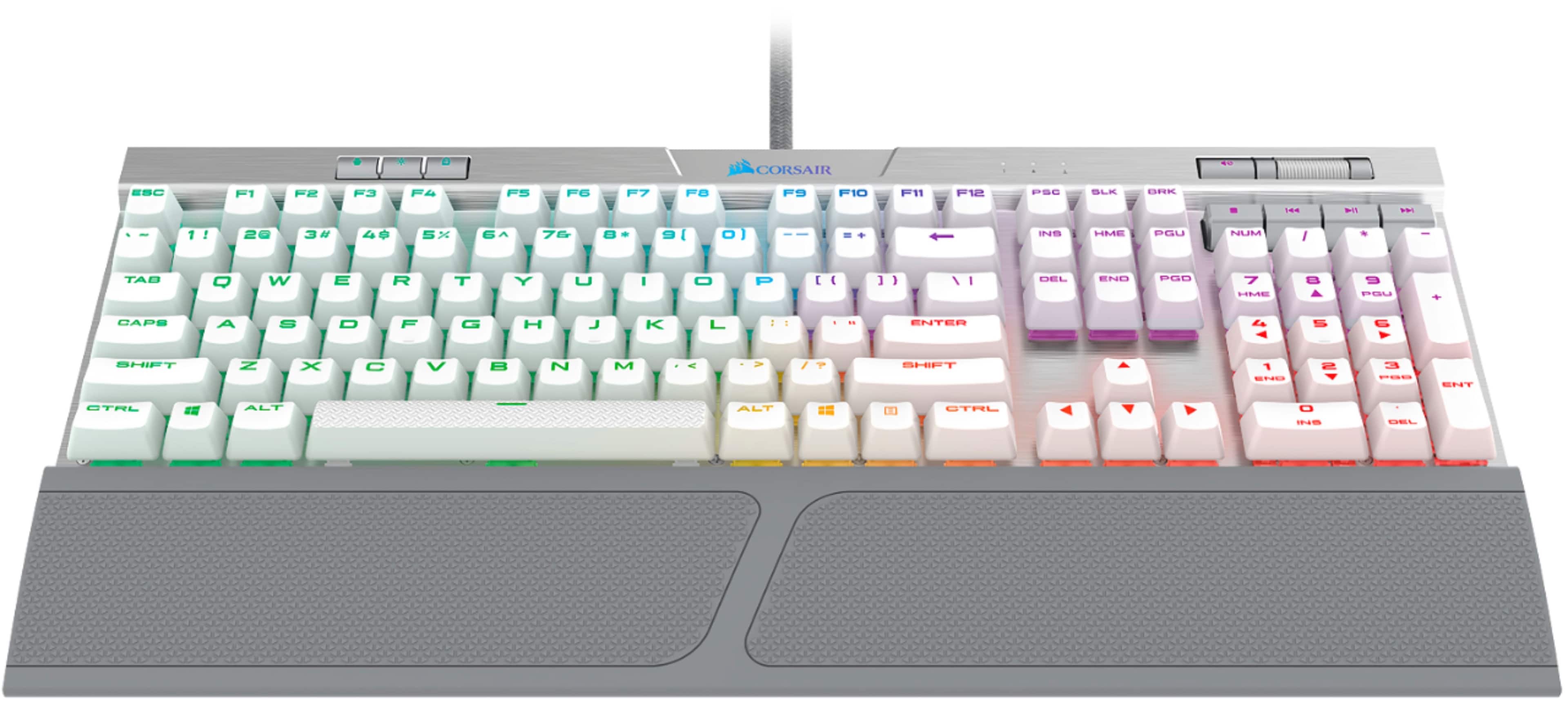 Alt View 11. CORSAIR - K70 RGB MK. 2 SE RAPIDFIRE Full-size Wired Mechanical Cherry MX Speed Linear Switch Gaming Keyboard with Wht PBT Keycaps.