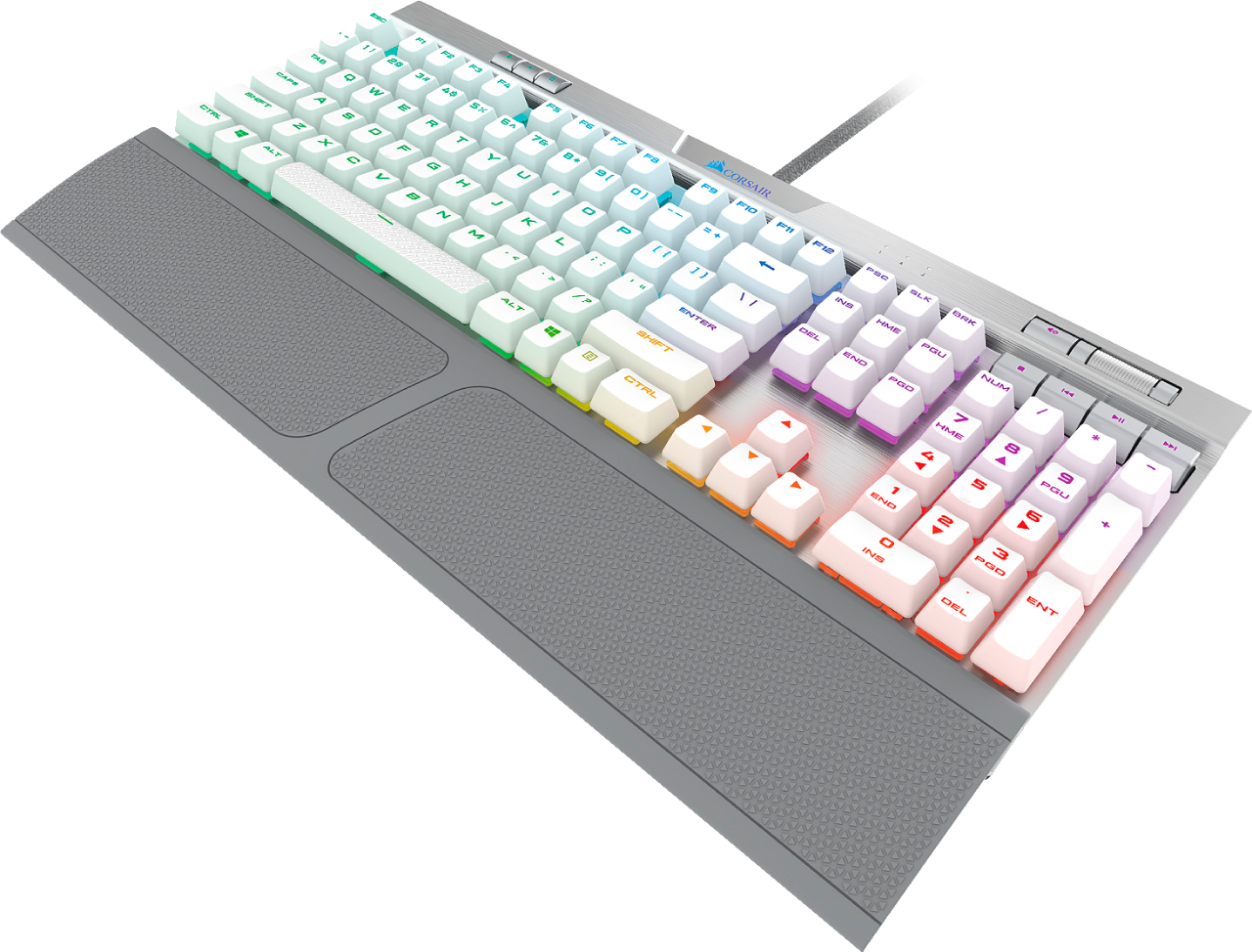 Best CORSAIR K70 RGB MK. 2 SE RAPIDFIRE Wired Mechanical MX Speed Linear Switch Gaming Keyboard with Wht PBT Keycaps Silver Anodized Aluminum CH-9109114-NA