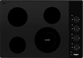 Whirlpool - 30 in. Wide 4 element Built-In Electric Cooktop with Dual Radiant Element - Black
