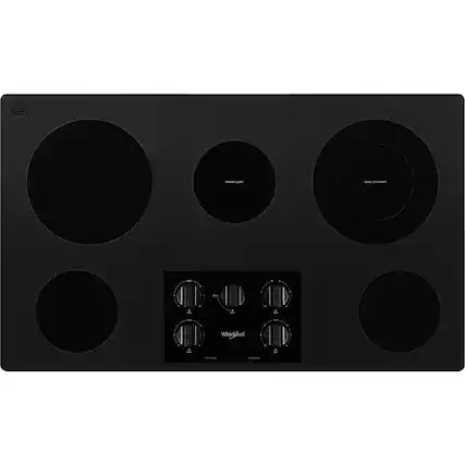 Front. Whirlpool - 36" Electric Cooktop - Black.
