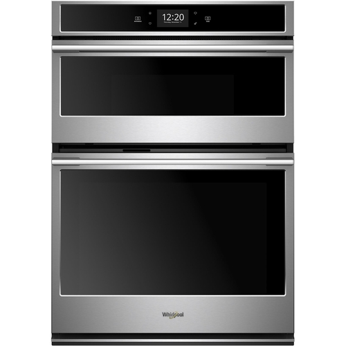 Whirlpool - 30" Single Electric Convection Wall Oven with Built-In Microwave - Stainless steel