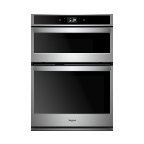 Whirlpool - 30" Double Electric Convection Wall Oven with Built-In Microwave - Stainless steel