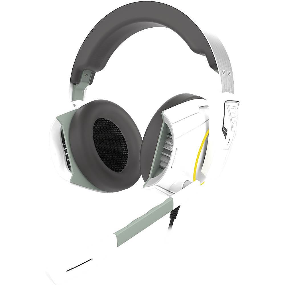 Left View: GAMDIAS - Hephaestus E1 Wired Stereo Gaming Headset for PC, PS4 and Xbox One - White, Gray, Brushed Aluminum