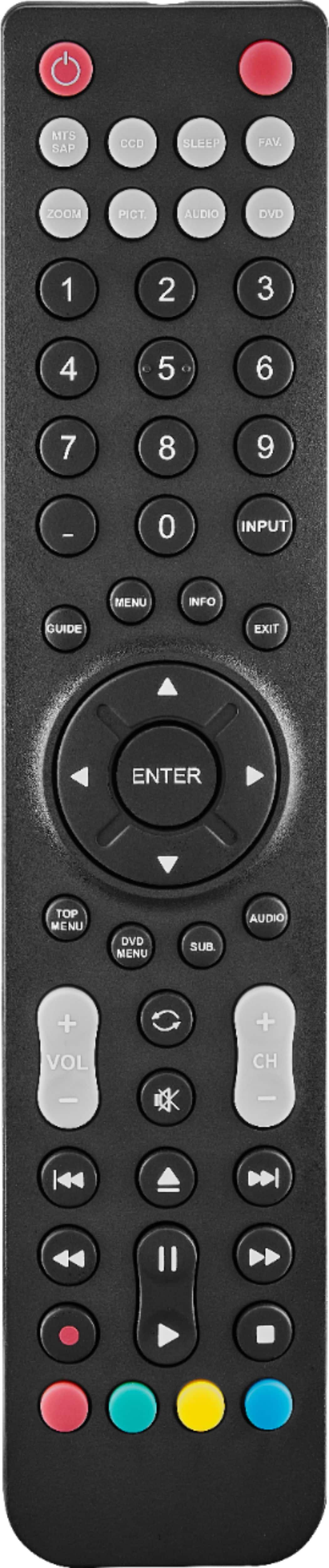 Angle. Insignia™ - Replacement Remote for Insignia and Dynex TVs - Black.