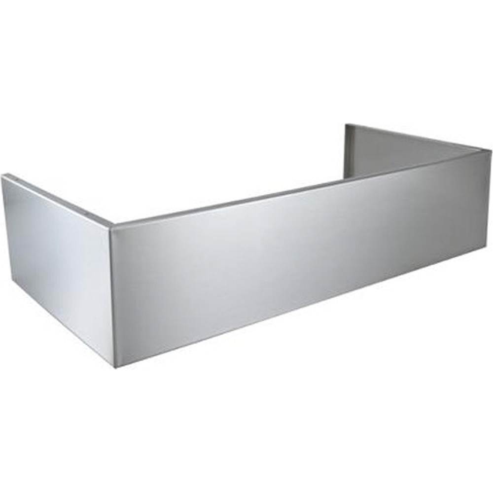 Angle View: Standard Depth Flue Cover for Broan EPD61 Series Range Hoods - Stainless steel