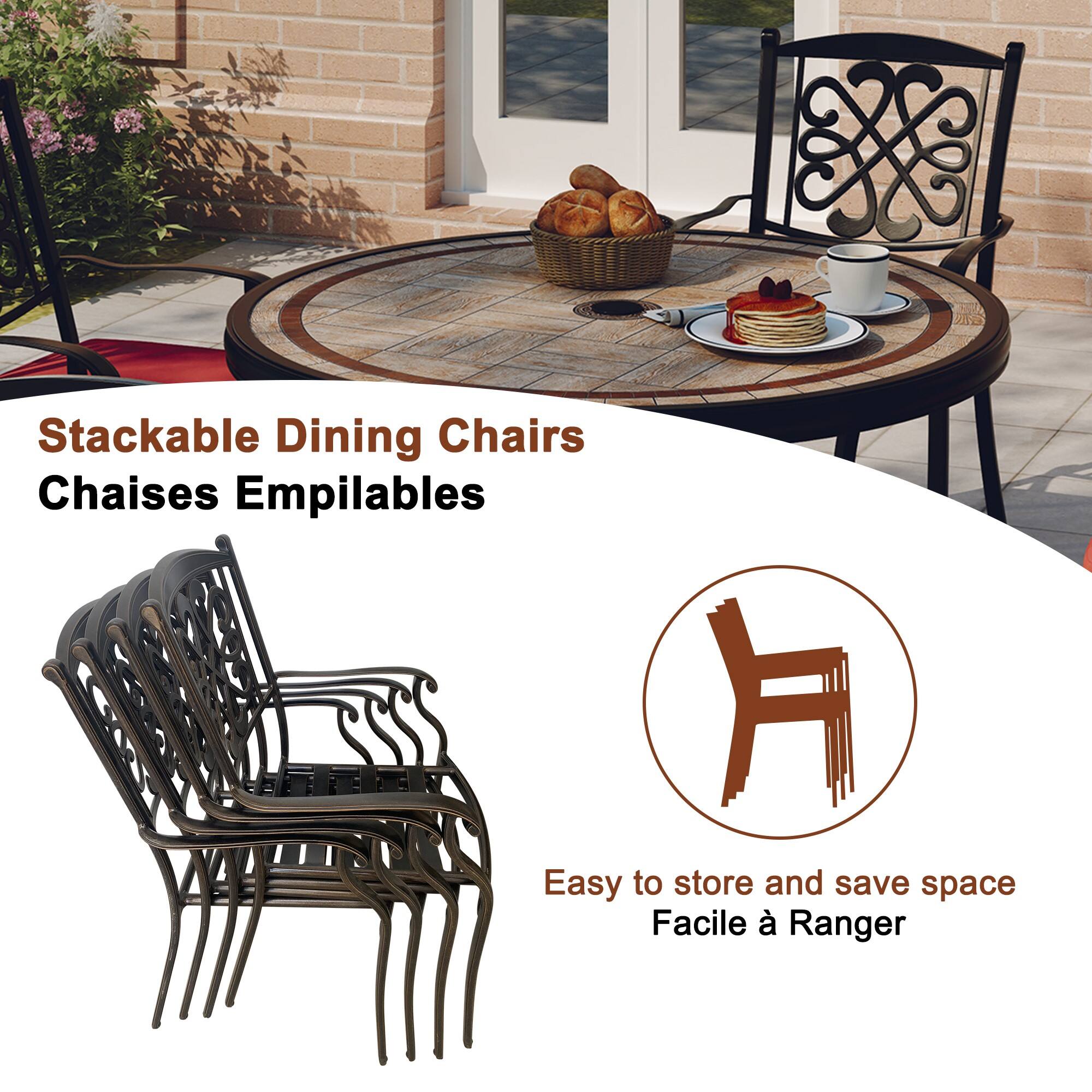 Stackable Dining Chairs  
Chaises Empilables  

Easy to store and save space  
Facile à Ranger