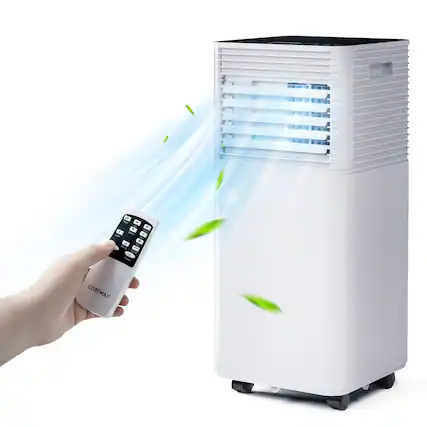 Front. SKONYON - 10000 BTU Portable Air Conditioner with 350 Sq Ft Coverage Dehumidifier and Remote Control - White.