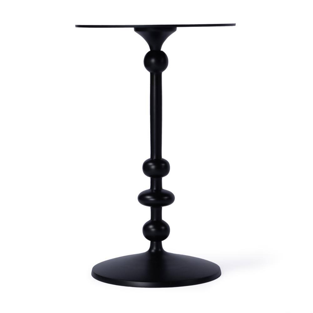 Left. Butler Specialty - Zora Outdoor Round Pedestal Side Table - Black.