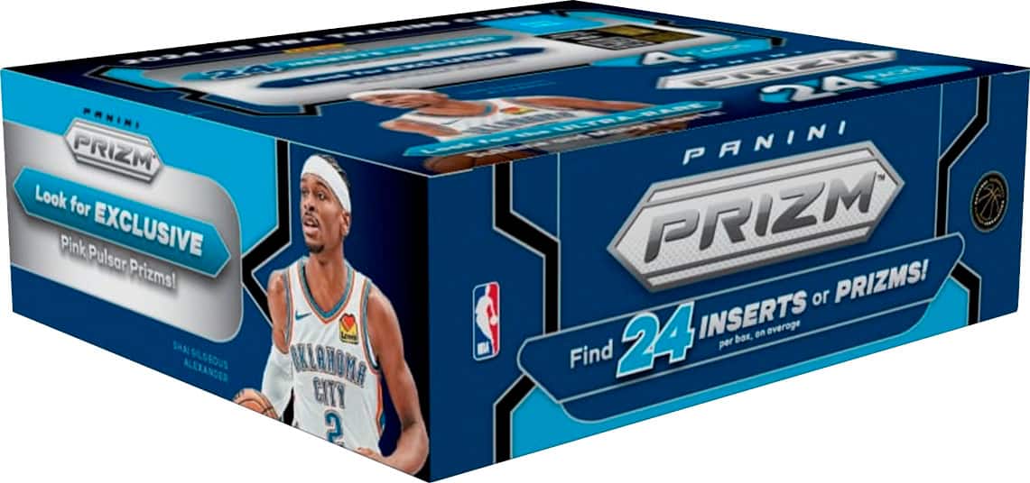 PRNIMI PRIZM Look for Pink Pulsar EXCLUSIVE Prizms! SHA ALEXANDER EILGEOUS AKLAHOMA CITY 2 FhPi 20 PANINI PRIZM or PRIZMS! 24 INSERTS per box, on average.