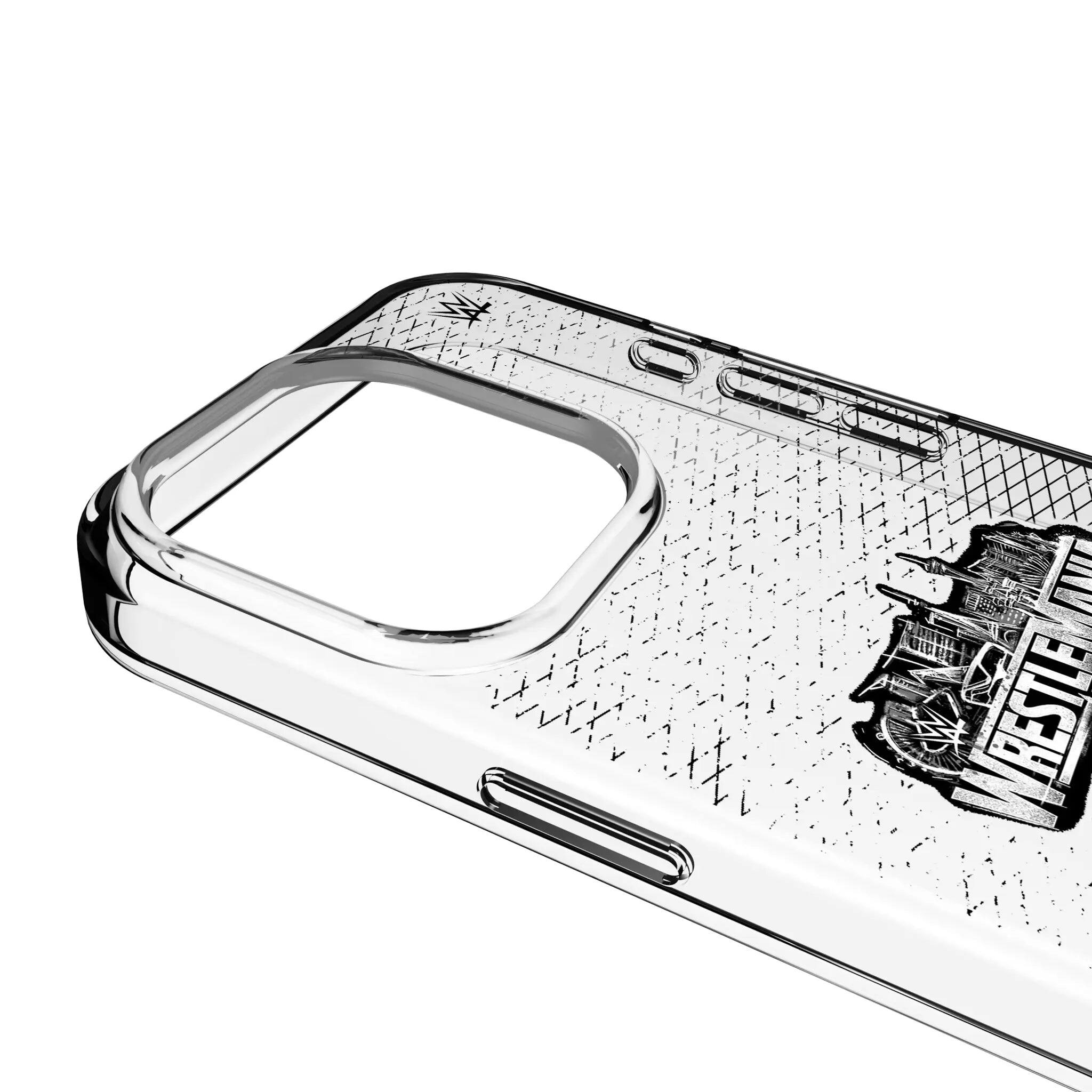 Left. Keyscaper - WWE Steel Clear Phone Case - Apple iPhone 14 Pro - WrestleMania 42.
