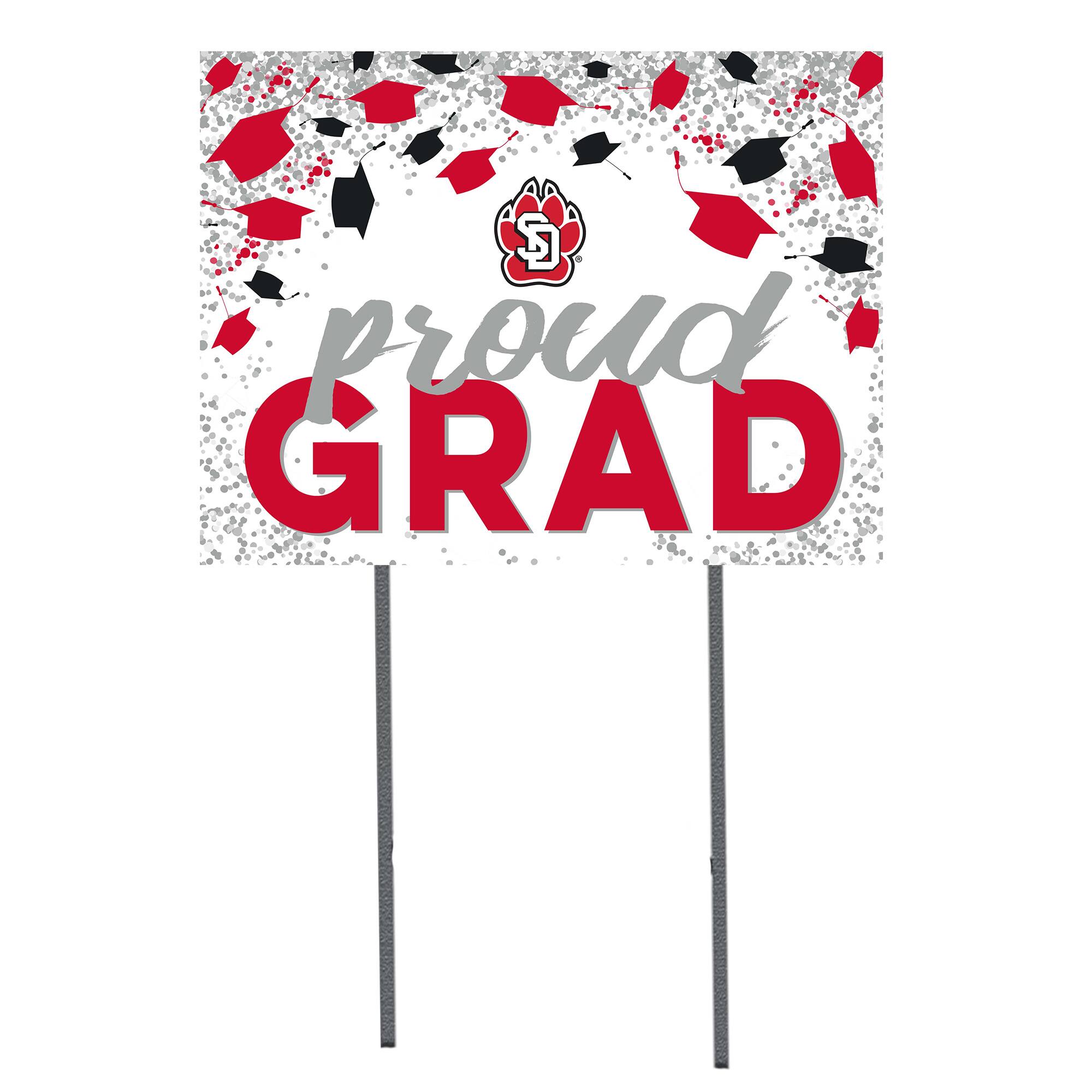 Jardine - South Dakota Coyotes 18'' x 24'' Grad Yard Sign - White