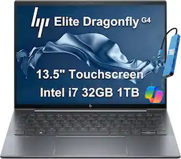 HP - Elite Dragonfly G4 13.5" WUXGA+ Touchscreen Laptop - Intel Core i7 with 32GB RAM - 1TB SSD - Thunderbolt 4 - Win 11Pro - Blue