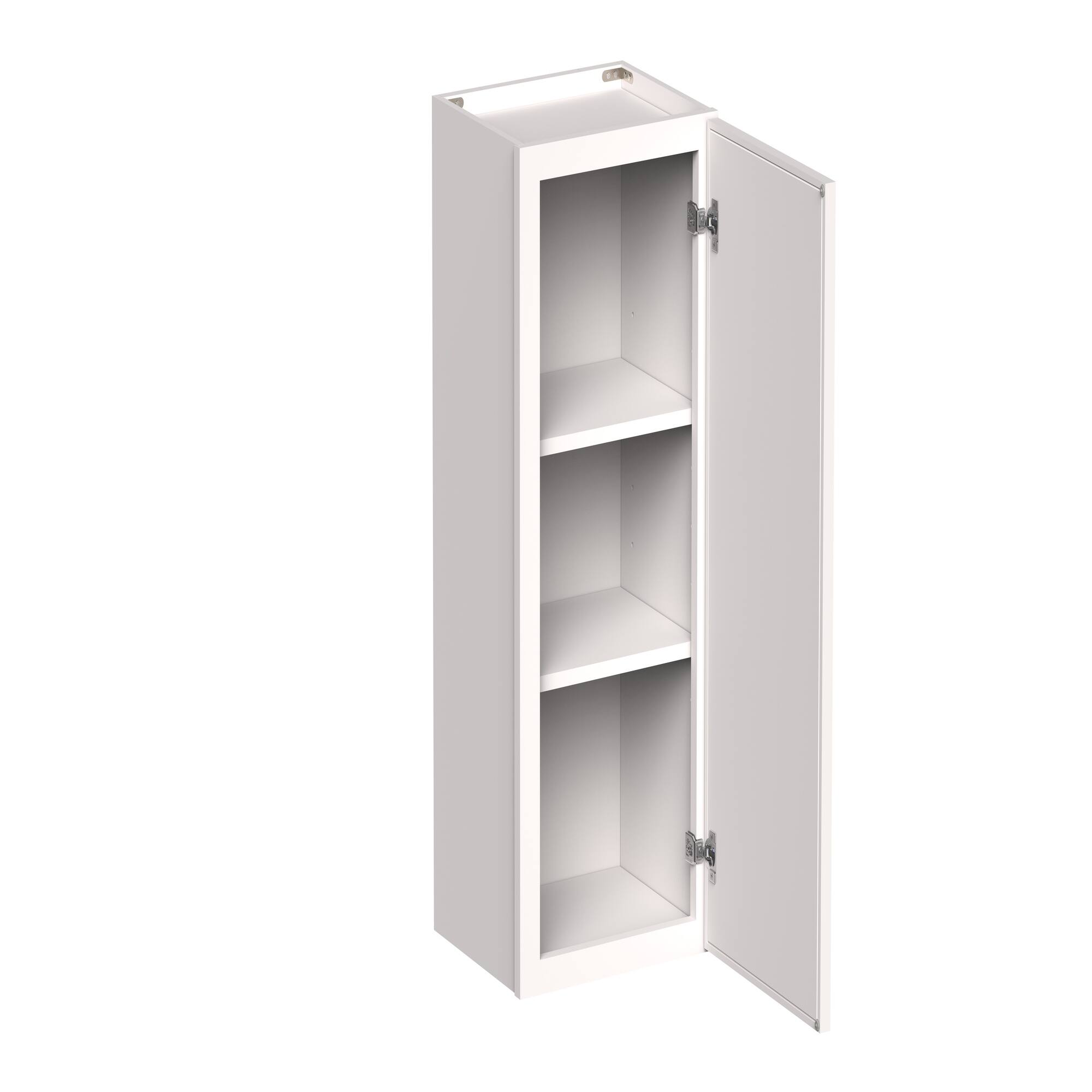 Front. Boyel Living - 15-in W x 36-in H x 12-in D Slim Shaker RTA Kitchen Wall Cabinet with Soft-Close - Snow White.