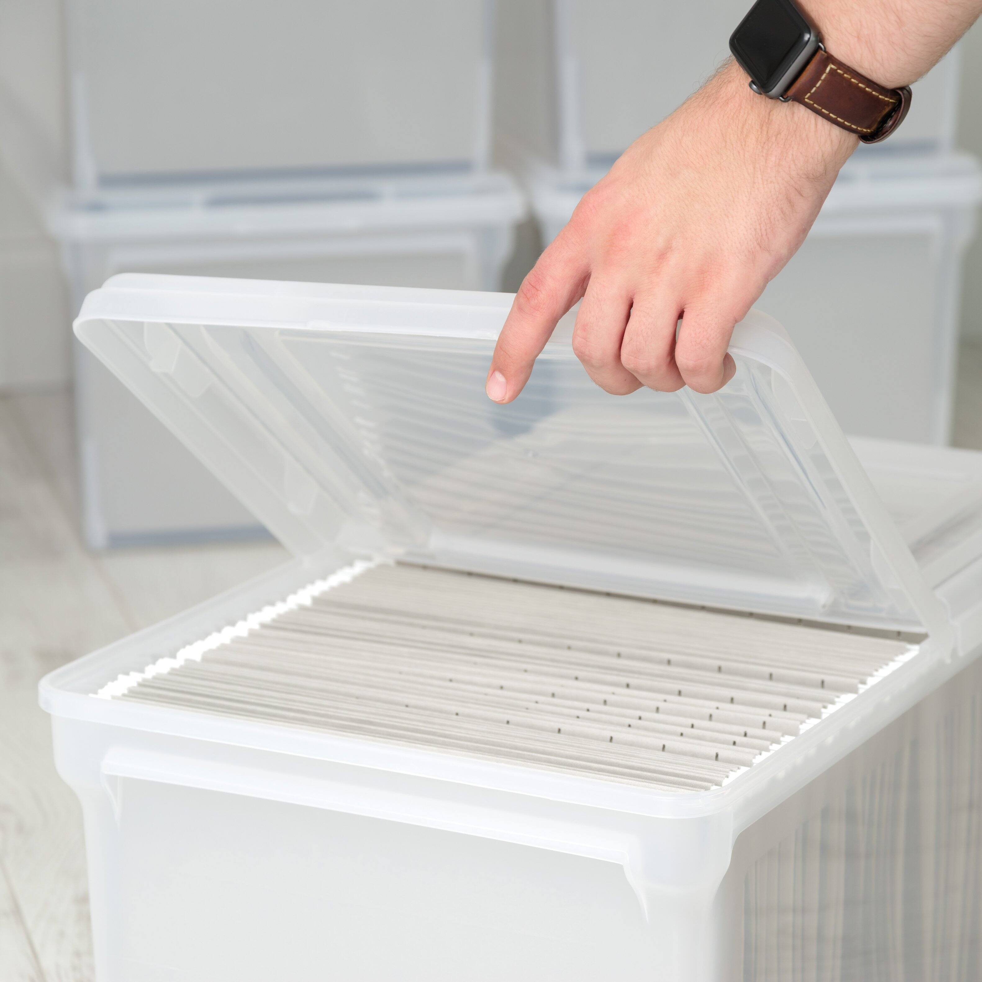 Alt View 5. IRIS USA - IRIS USA Letter Legal Size Plastic File Box, Home Organizing Storage Container.