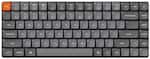 The image shows a close-up of a computer keyboard with a white background. The keyboard has a gray and black color scheme, and it features a variety of keys, including letters, numbers, and function keys. The keys are arranged in rows, with some keys located at the top, middle, and bottom of the keyboard. The keyboard also includes a space bar, which is a key used for typing spaces in text. Additionally, there is a key labeled "fn" on the keyboard, which is a function key that can be used in combination with other keys to perform specific actions.