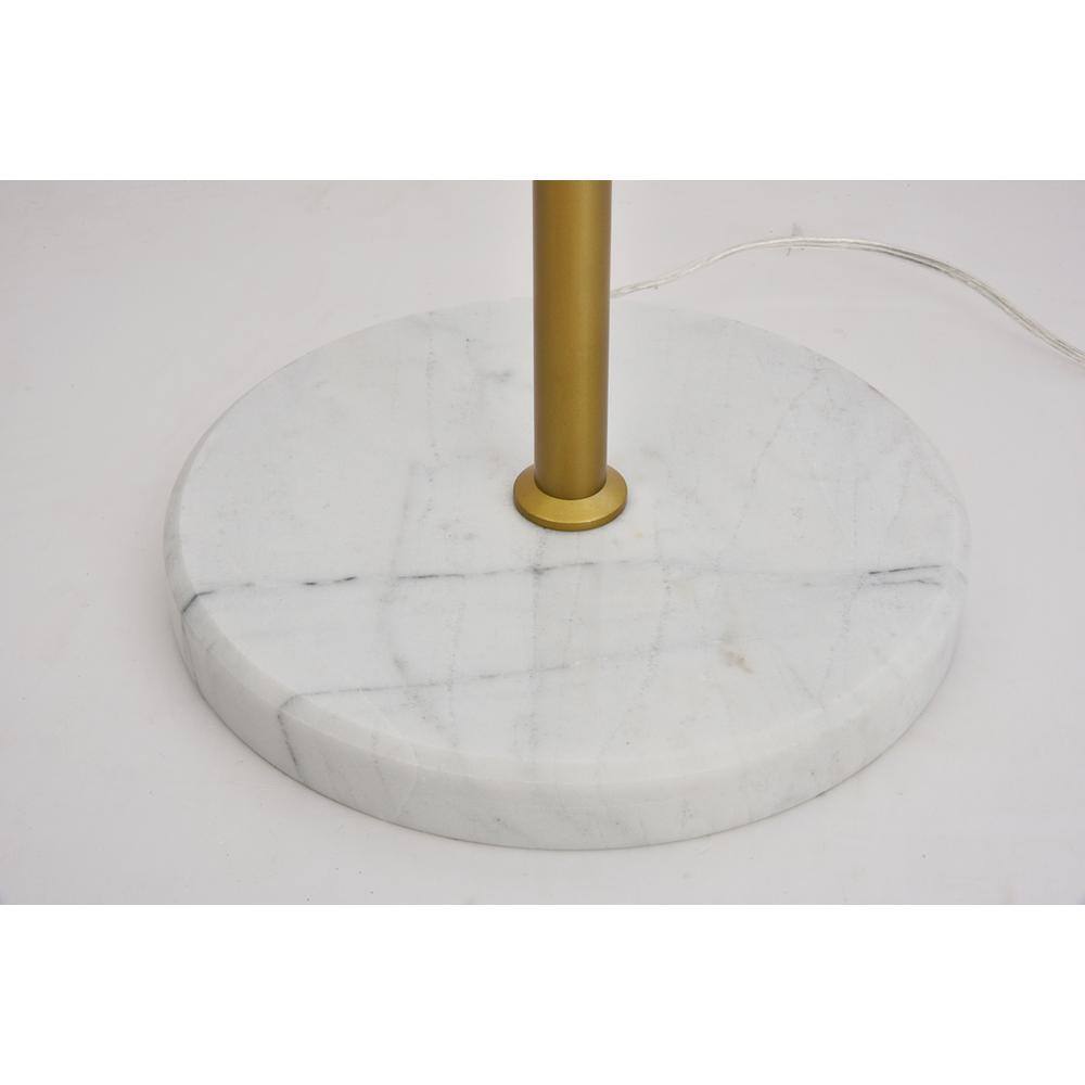 Angle. Living District - Eclipse 1 Light Brass Floor Lamp With Frosted White Glass - Brass And Frosted White.