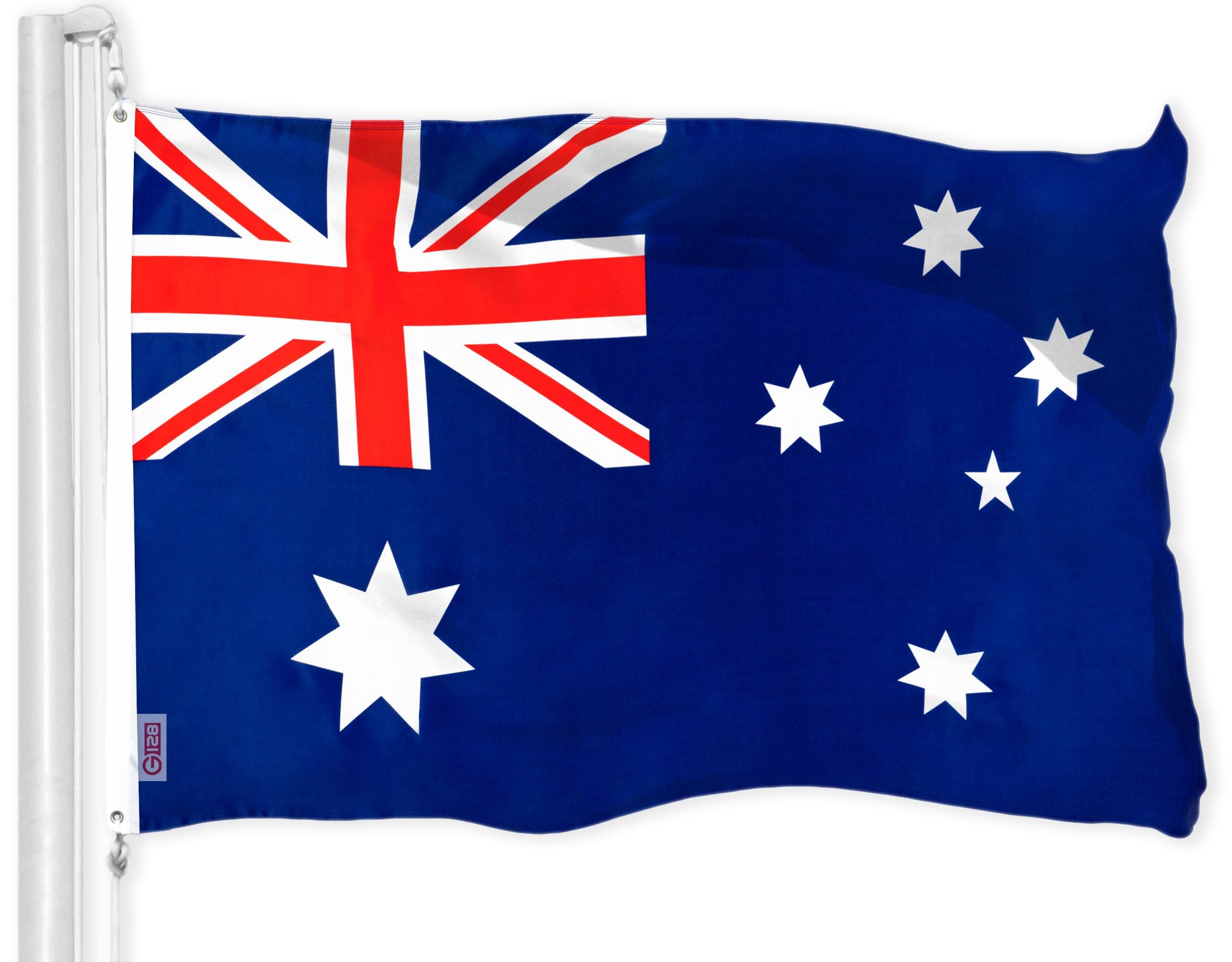 Front. G128 - Australia Flag 3x5 ft 150D Printed Polyester. - Assorted Colors.