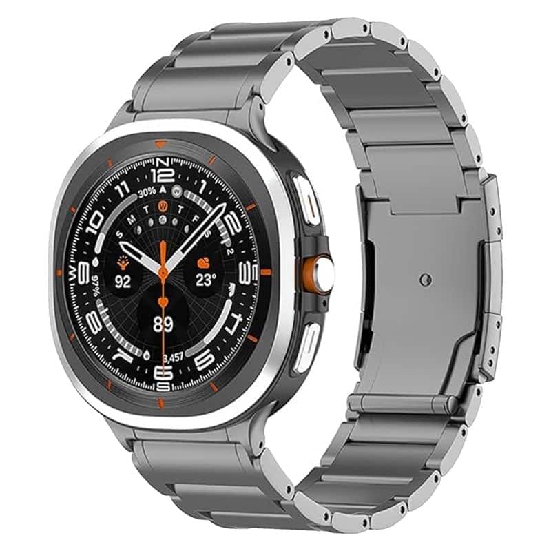 StrapsCo - Titanium Metal Bracelet For Samsung Galaxy Watch Ultra - Gunmetal