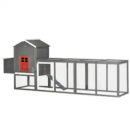 Pawhut - Extra Large Chicken Coop with Asphalt Roof, Wooden Hen Run with Slide-Out Tray and Nesting Box