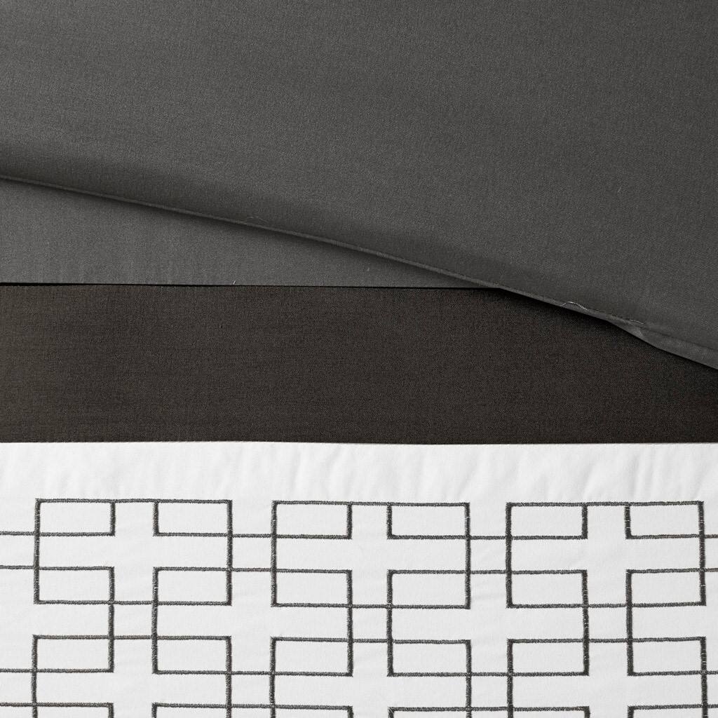 Alt View 5. Gracie Mills - Gracie Mills Aguilar 8-Piece Embroidered Hotel-Style Comforter Set - Dark Grey.