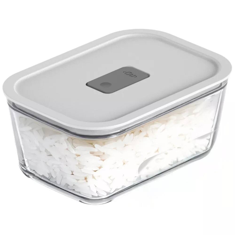 Alt View 8. OU - OU Glass Food Storage Container 5 Cup - Airtight Leak Proof Lid with Microwave Valve.