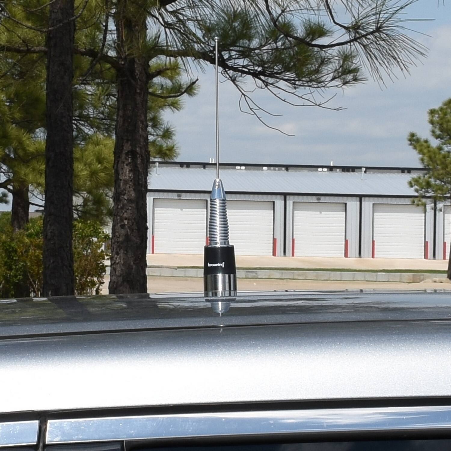 Alt View 2. Browning - 160-Watt Wide-Band 380-520 MHz Antenna with Spring and NMO Mounting - Stainless Steel.