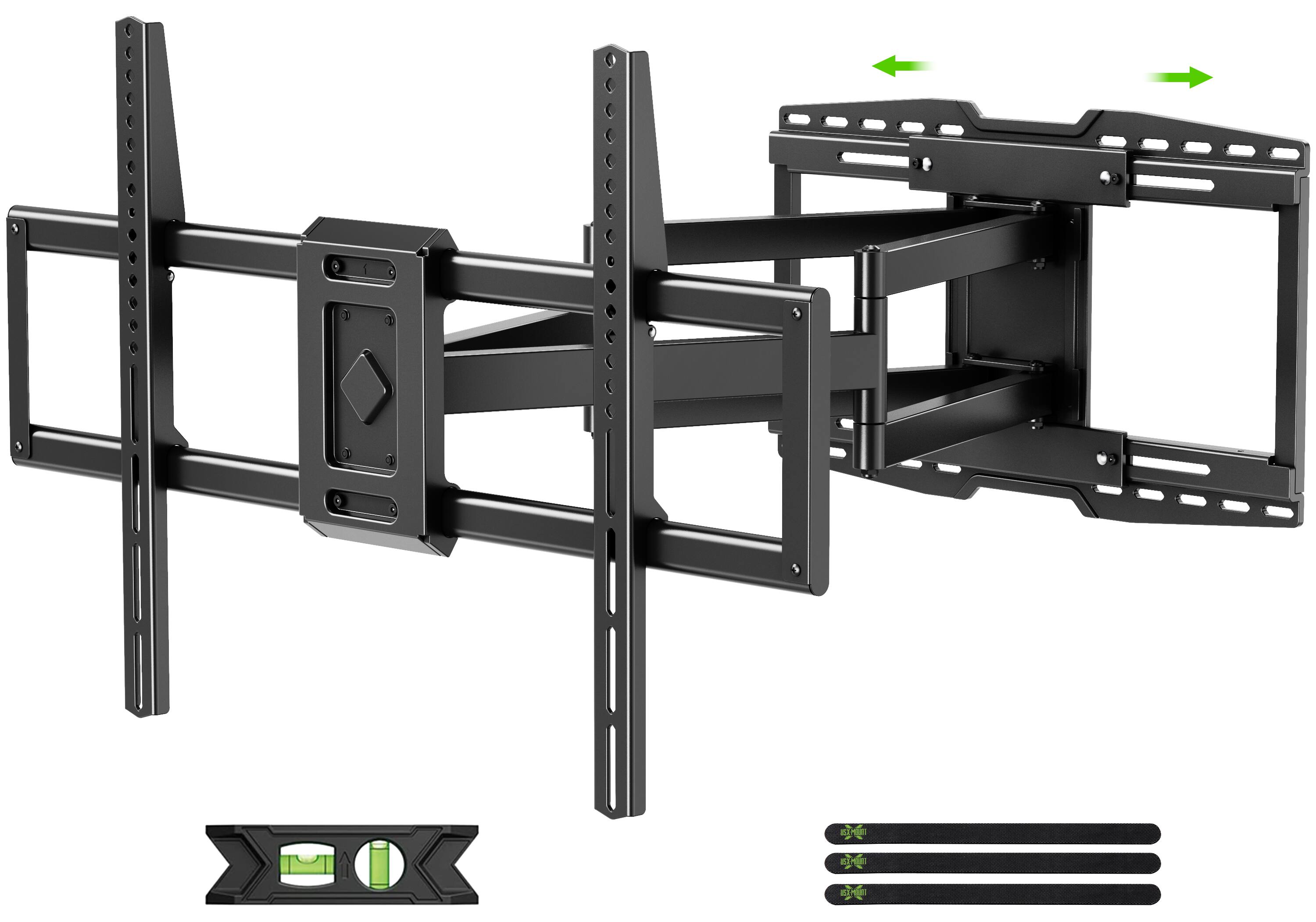 Front. X-assembly - X-assembly X-assembly Ultra-Large TV Wall Mount for 32-120" TVs up to 165lbs,Max VESA 800x600mm fit to 24" Studs - Black.