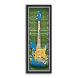 Sporticulture - Los Angeles Chargers 14" x 37" Framed Electric Guitar Print - Green